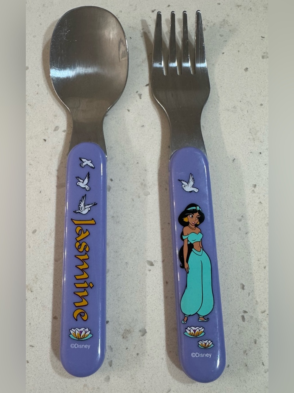 Disney Jasmine Children's Fork & Spoon Set Stainless